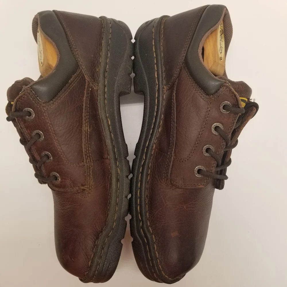 Wolverine Mens Size 9.5 Brown Leather Oxford Padded Heel Ortholite Dura Shocks